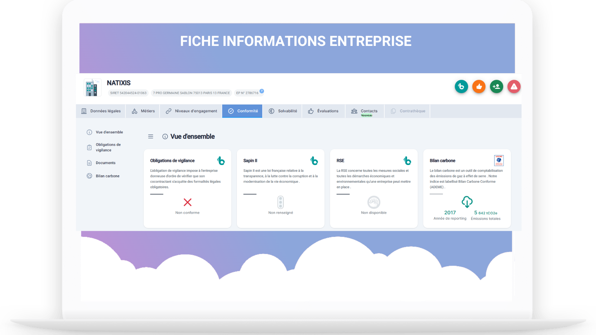 plateforme fiche entreprise details bleu